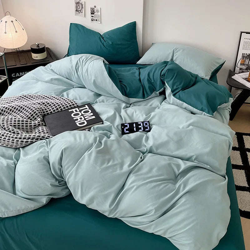 Afralia™ Cotton Bed Sets Comforter Cover Set with Corner Ties