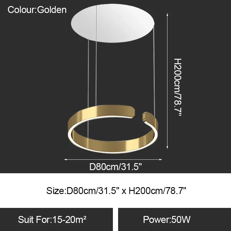 Afralia™ LED Ring Chandelier: Modern Dining Room Table Lighting & Home Decoration