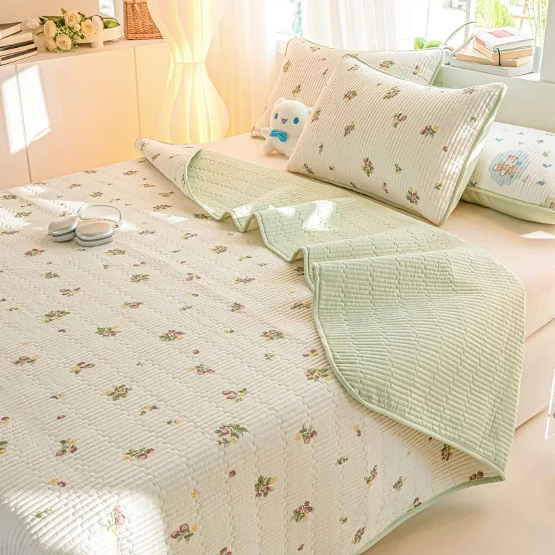 Afralia™ Cartoon Pattern Cotton Single Mattress Mat: Summer Comfort & Non-Slip Performance