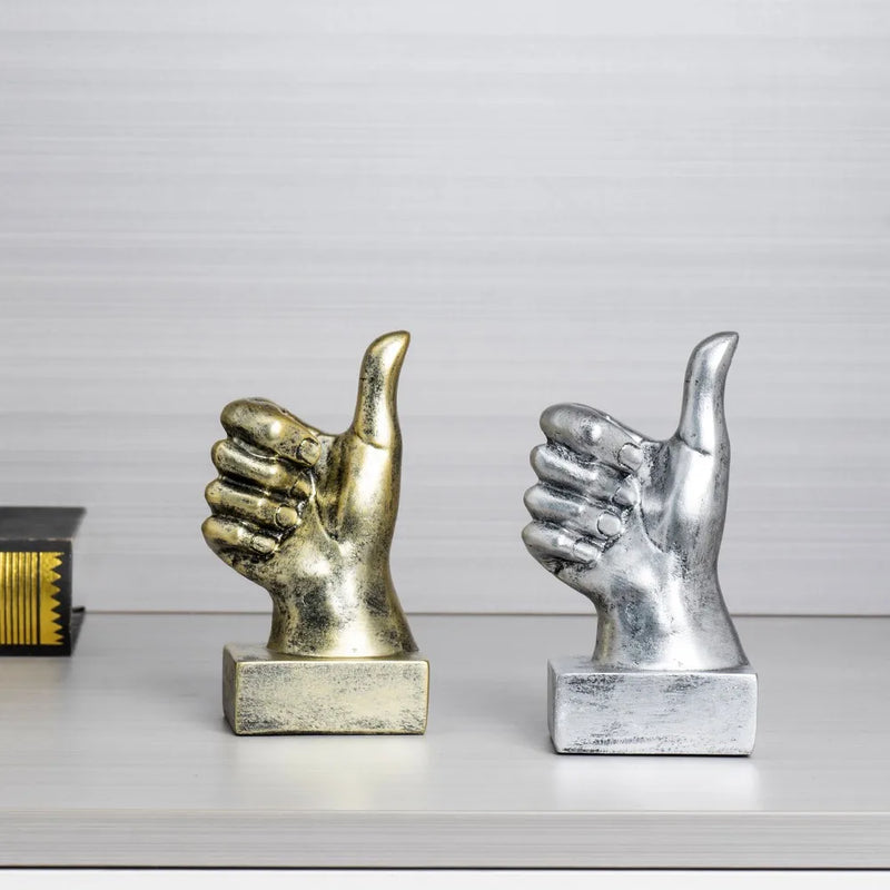 Afralia™ Resin Hand Gesture Sculpture Retro Home Office Decor Ornament