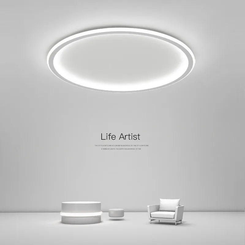 Afralia™ Modern Round Iron LED Ceiling Light for Bedroom, Foyer, and Study