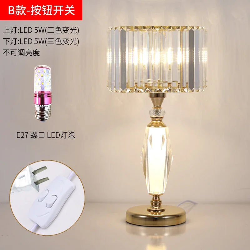 Afralia™ Crystal Desk Lamp: Modern High-End Decorative Bedside Light