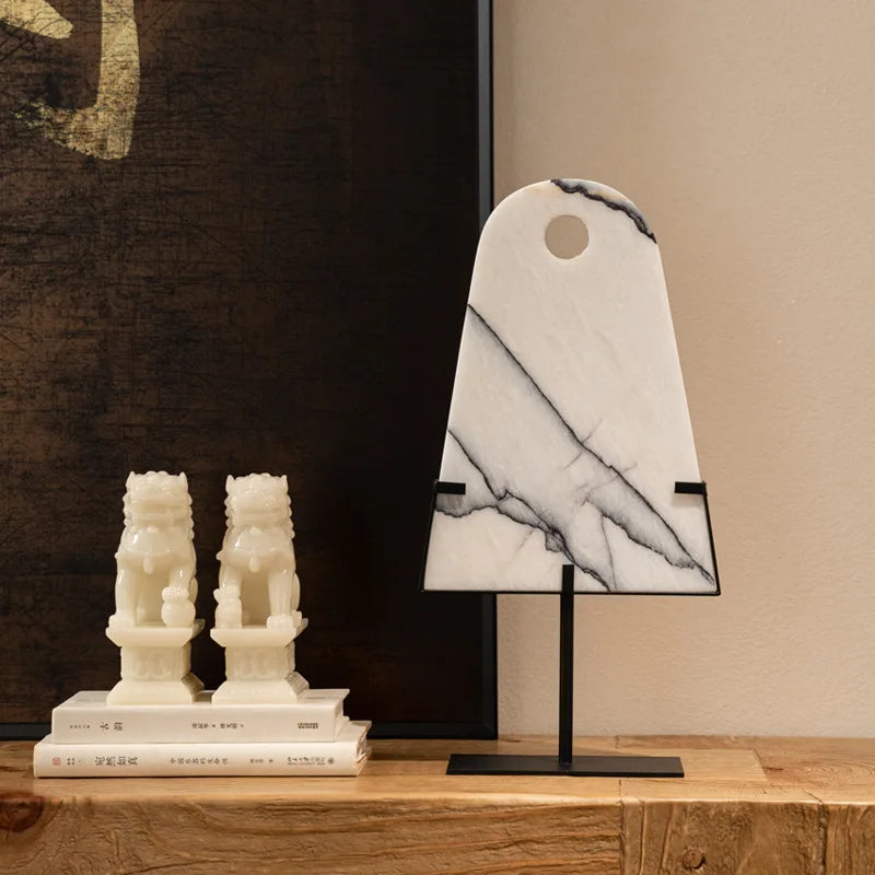 Afralia™ Abstract Jade Pendant Marble Sculpture - Home Decor Geometric Figurines