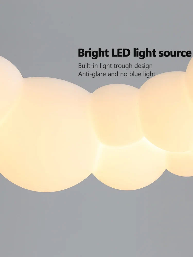 Afralia™ Nordic Cream Bubble Pendant Lamp for Modern Living Room Decor