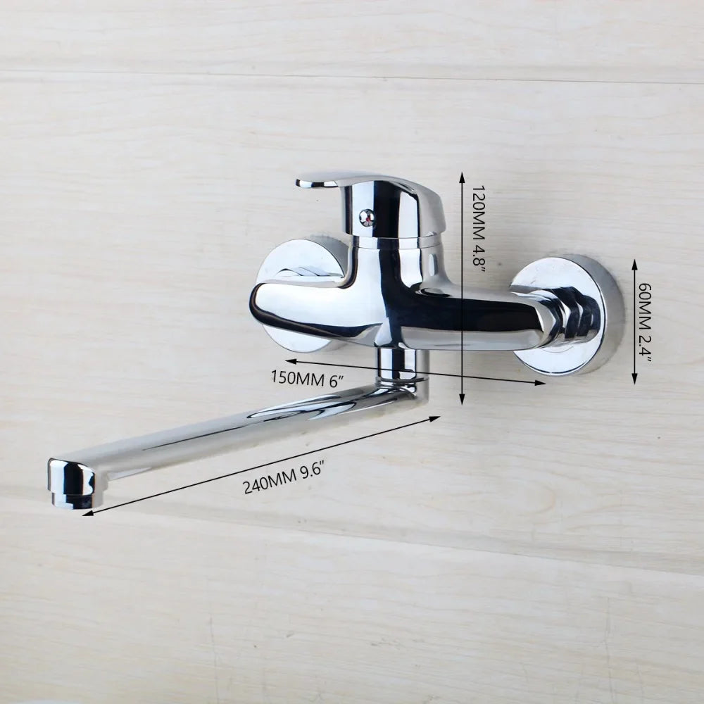 Afralia™ Matte Black Wall Mounted Basin Mixer Faucet