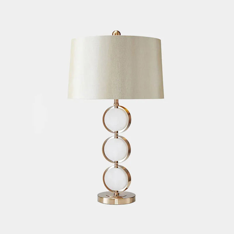 Afralia™ Oriental Marble LED Desk Lamp Classy Home Decor Luxury Textile Table Light.