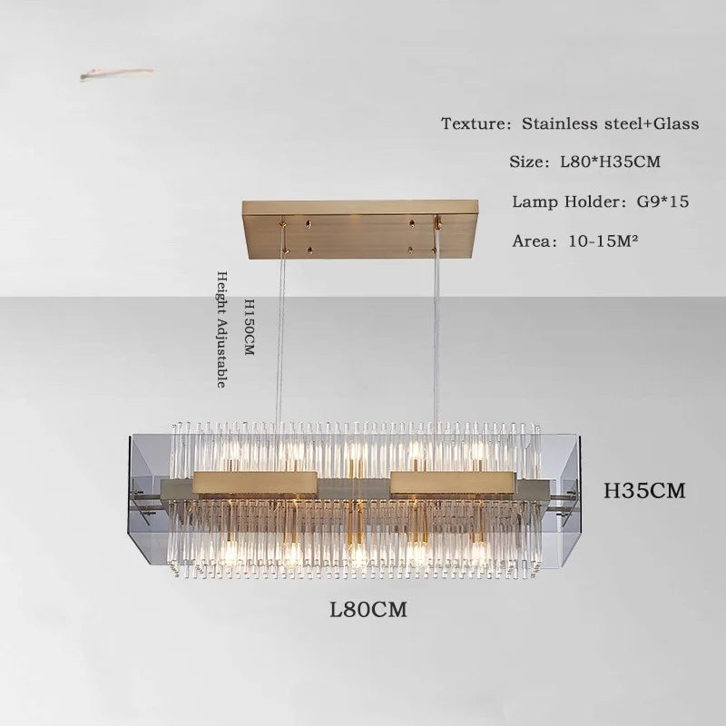 Afralia™ Glass Chandelier: Stylish Table Lamp for Dining and Living Room