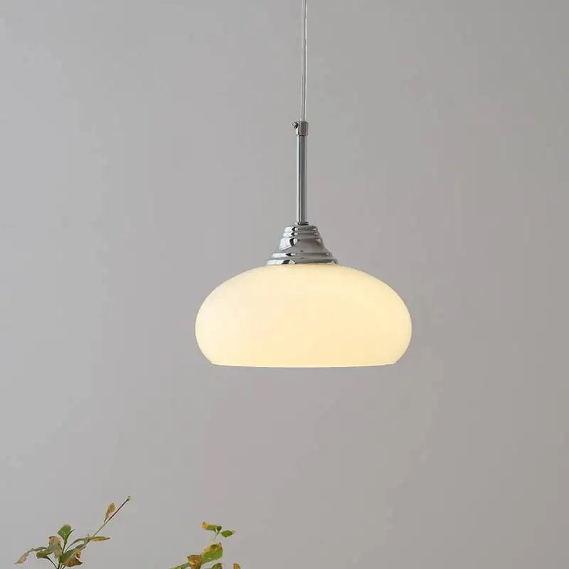 Afralia™ Cream Glass Nordic LED Pendant Light for Home Decor and Lighting