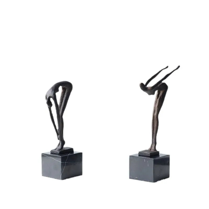 Afralia™ Diving Sportsman Metal Sculpture - Abstract Swimming Figure for Home Decor