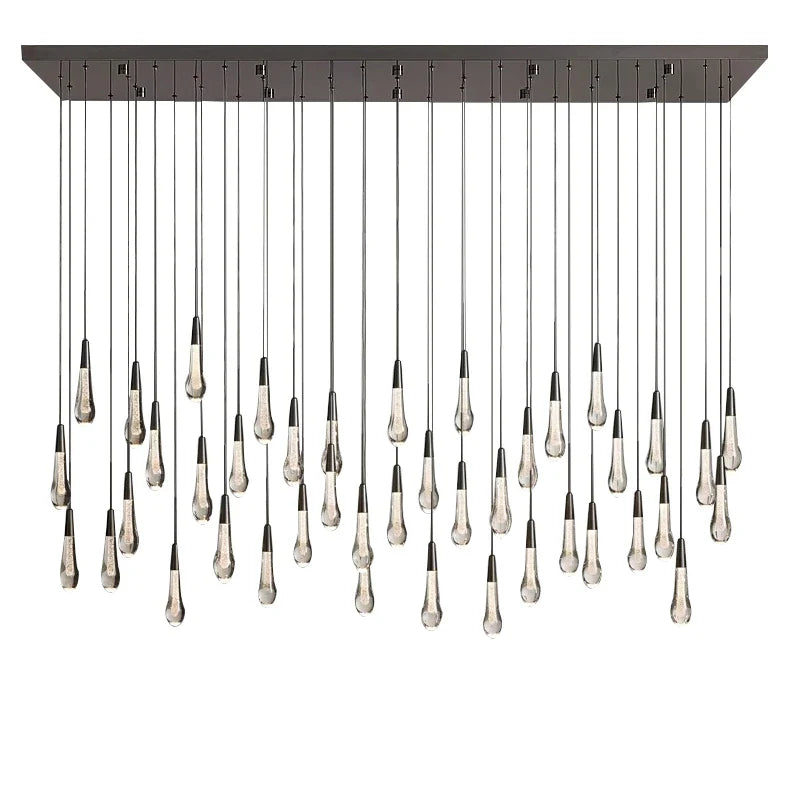 Afralia™ Crystal Water-drop Chandelier Light Fixture - Luxury Stairwell Decor