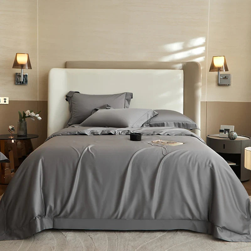 Afralia™ Luxury 1400TC Egyptian Cotton Bedding Set in Silky Black
