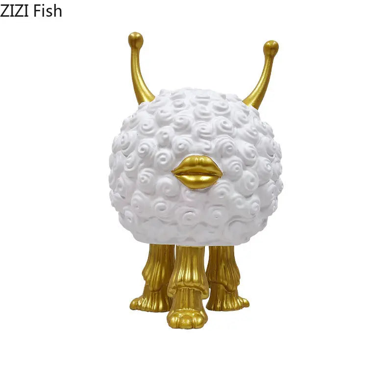 Fluffy Monster Statue Ornament for Modern Home Decor by Afralia™
