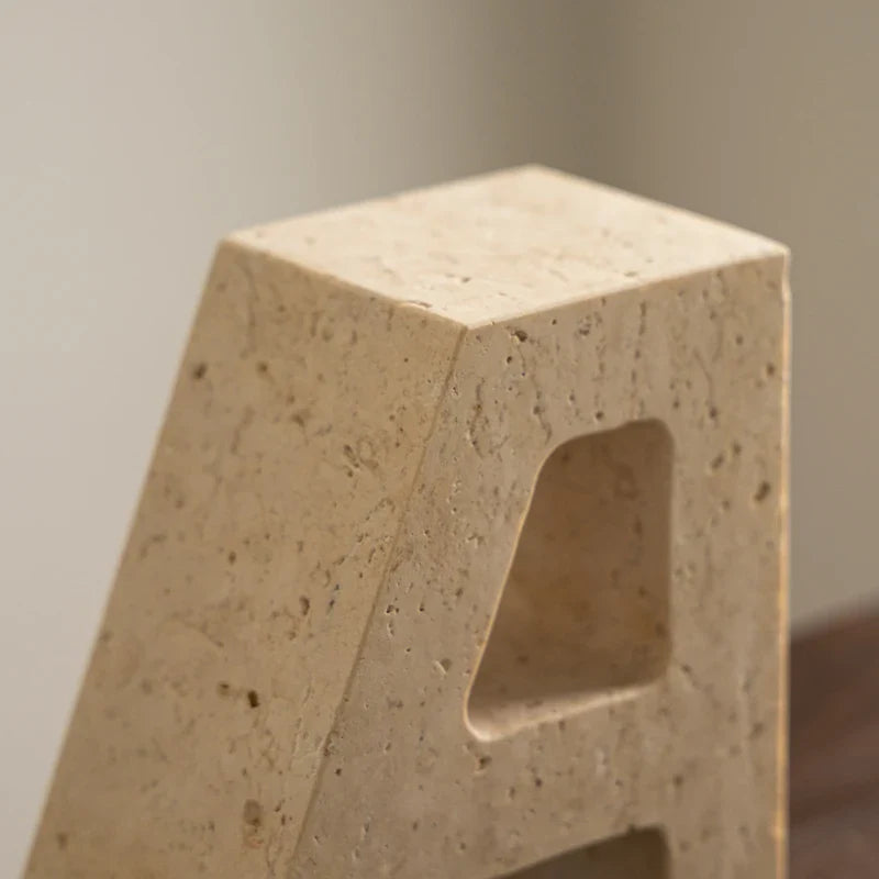 Afralia™ Marble Bookends with A-U Alphabet Design - Heavy Duty Shelf Decor