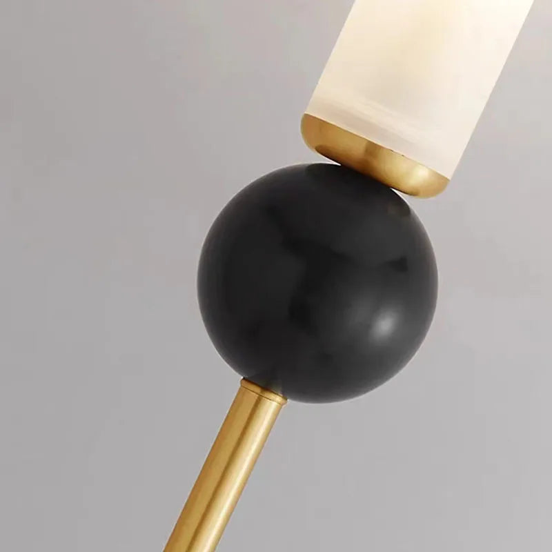 Afralia™ Marble Ball Wall Sconce with Brass Finish and Acrylic Lampshade