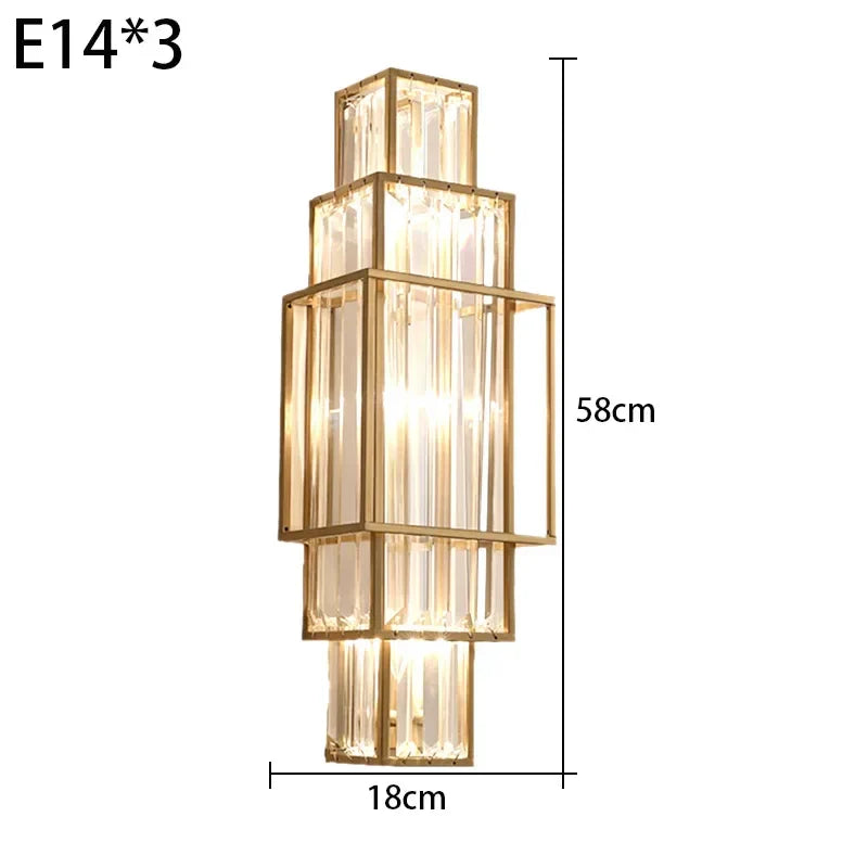 Afralia™ Glass Crystal Wall Lamp Modern Minimalist Luxury Indoor Lighting