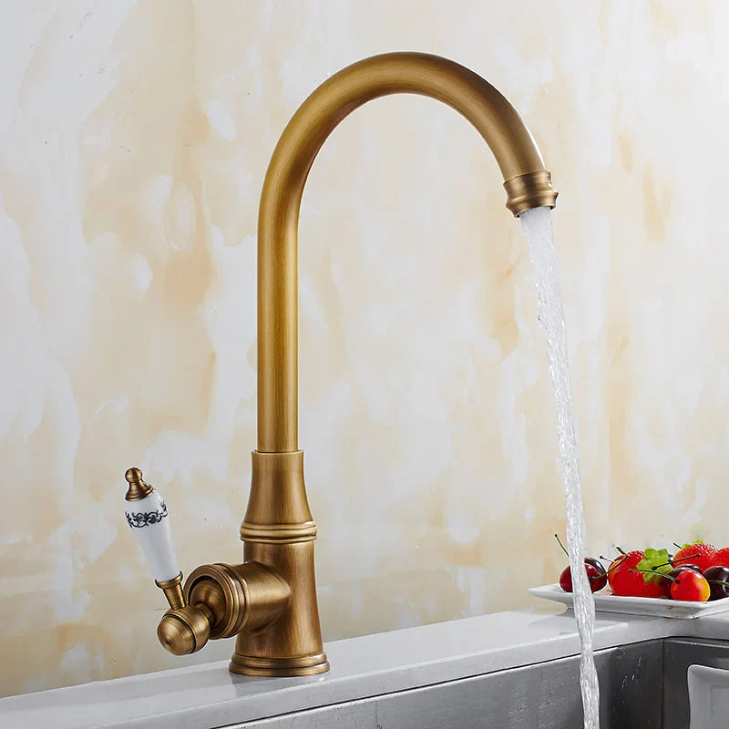 Afralia™ Swivel Kitchen Faucet: Brass Hot/Cold Sink Tap Mixer for Stylish & Functional Design