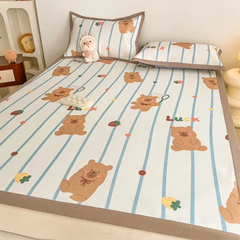 Afralia™ Antibacterial Pattern Mat Set | Skin-Friendly & Soft Mattress | Summer Air Conditioning