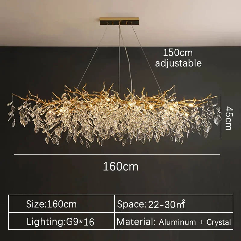 Afralia™ Gold Luxury LED Ceiling Chandelier for Living Room and Hotel Hall