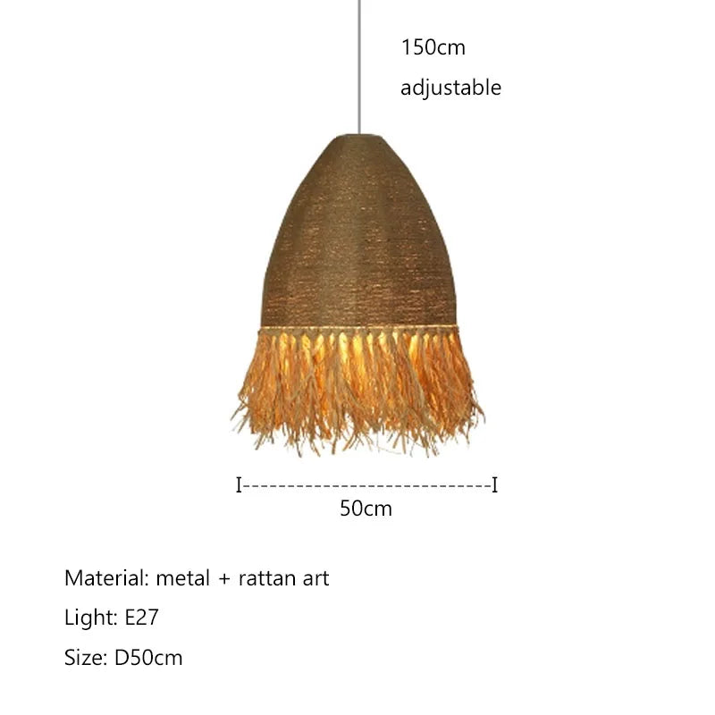 Afralia™ Wabi Sabi Rattan Pendant Light: Chic Decor Chandelier for Dining, Bedroom, Bar