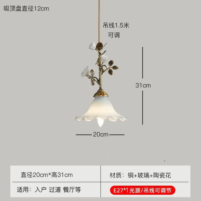 Afralia™ Vintage Copper Pendant Chandeliers for Dining Bedroom Study LED Lighting
