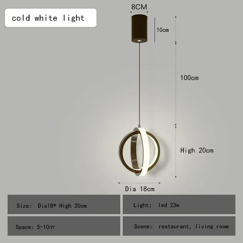 Afralia™ Nordic LED Bedroom Pendant Light Chandelier for Modern Living Room and Bar Counter
