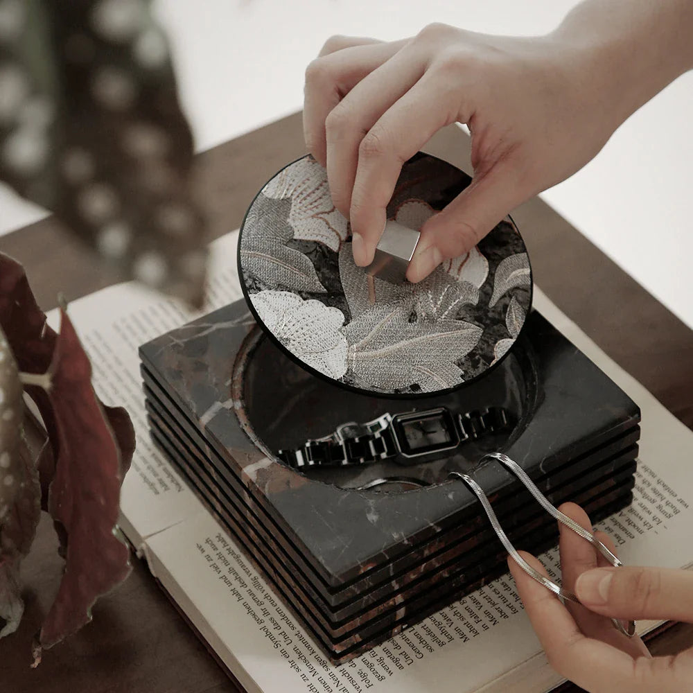 Afralia™ Marble Jewelry Box: Vintage Decorative Trinket Storage Container with Lid