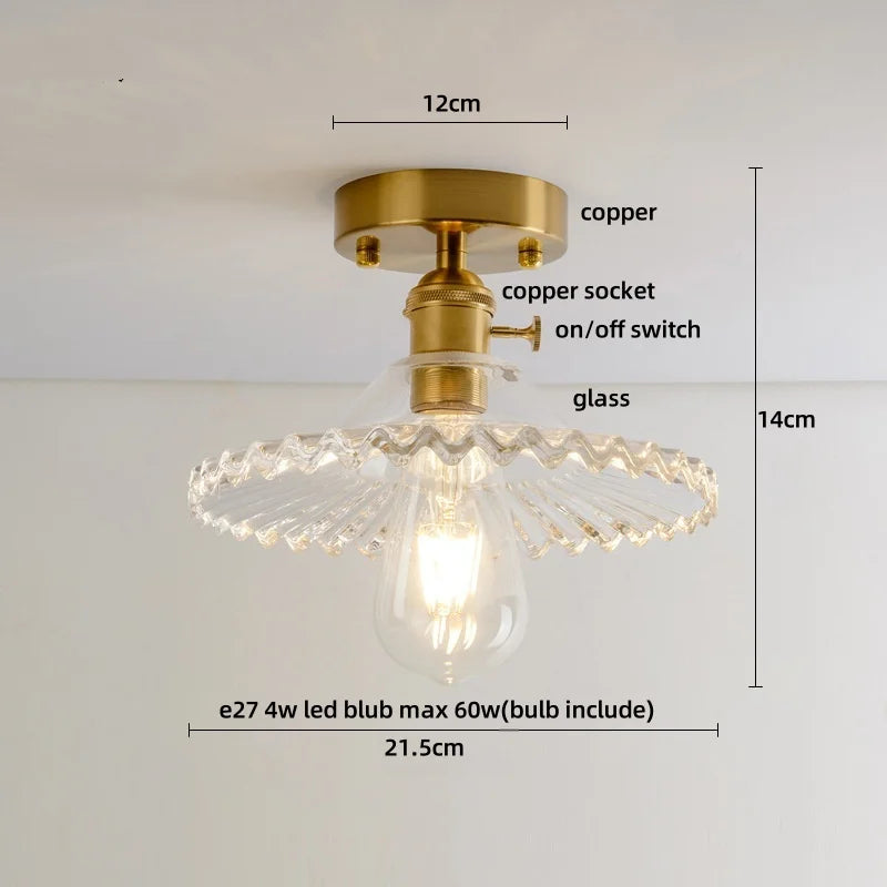 Afralia™ Crystal Glass LED Ceiling Lamp Modern Luxury Interior Lighting Fixture