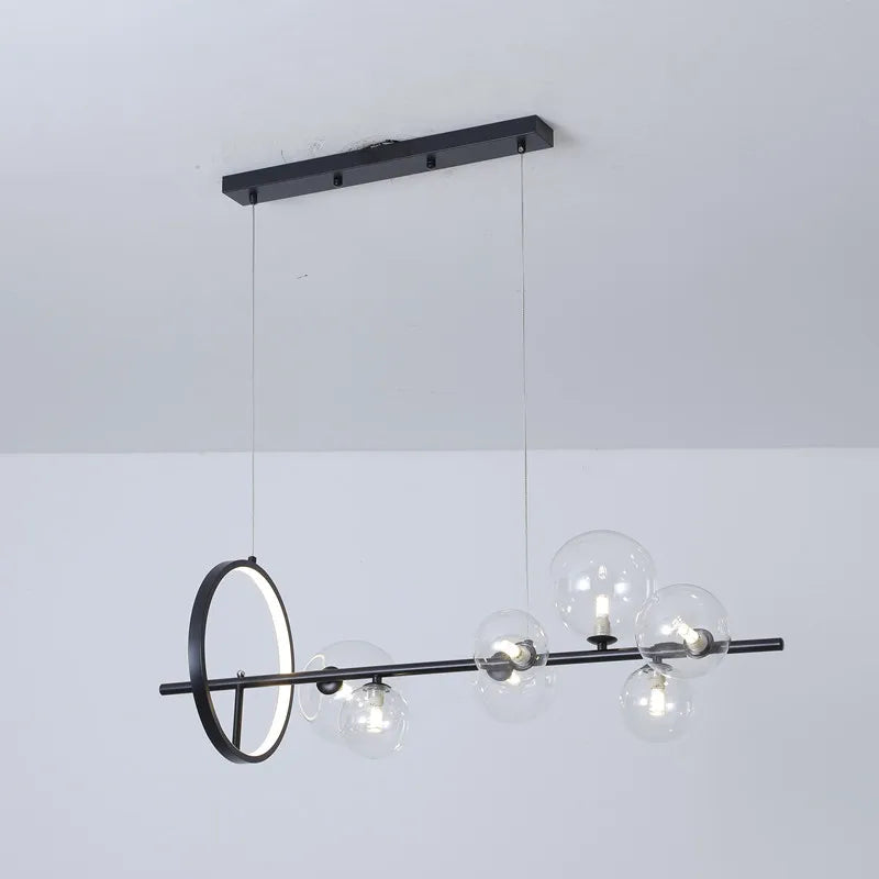 Afralia™ Modern Glass Ball LED Pendant Chandelier for Home Living Room Dining Bedroom