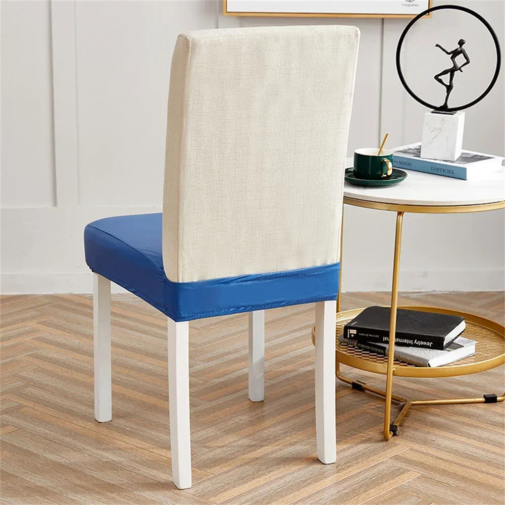 Afralia™ PU Leather Elastic Chair Cover Slipcovers Waterproof Removable Upholstered Covers
