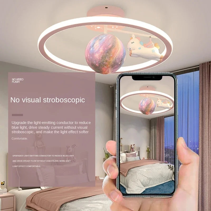 Afralia™ Unicorn LED Ceiling Light: Fun Kids Bedroom Chandelier & Study Lamp