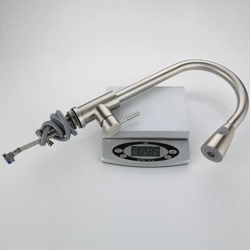 Afralia™ Swivel Nickel Kitchen Faucet Mixer with Pull Out Spray