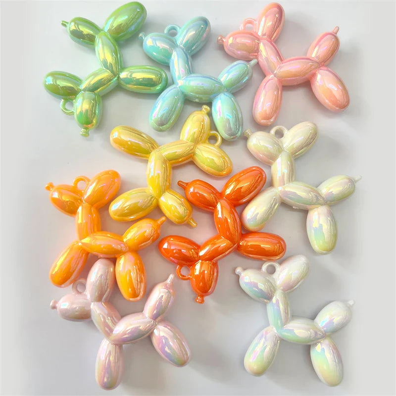 Afralia™ Mini Balloon Dog Charm Pendants for DIY Jewelry Making