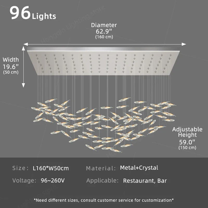 Afralia™ Modern Crystal Chandelier Pendant Light for Villa Hall, Living Room, Kitchen Island