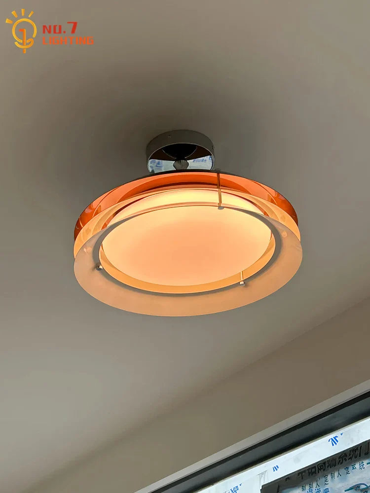 Afralia™ Wind Round Ceiling LED Light: Modern Iron Art Fixture for Home Decor & Study