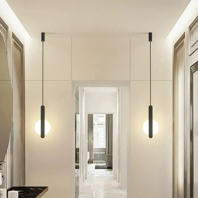 Afralia™ Nordic Luxury Black Bedroom Pendant Lamp Bedside Decoration Light