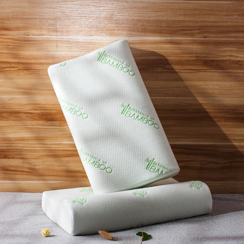 Afralia™ Wave Bamboo Memory Foam Pillow for Cervical Spine Care and Pain Relief