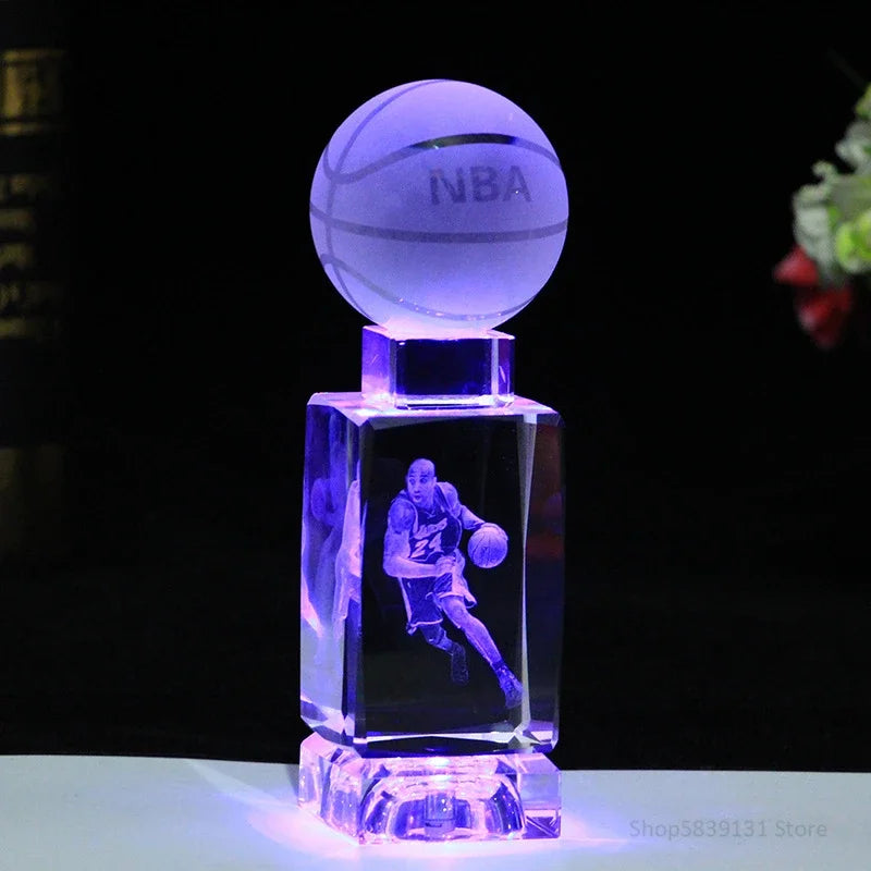 Afralia™ Crystal Lights Basketball Table Lamp for Bed Room Decor