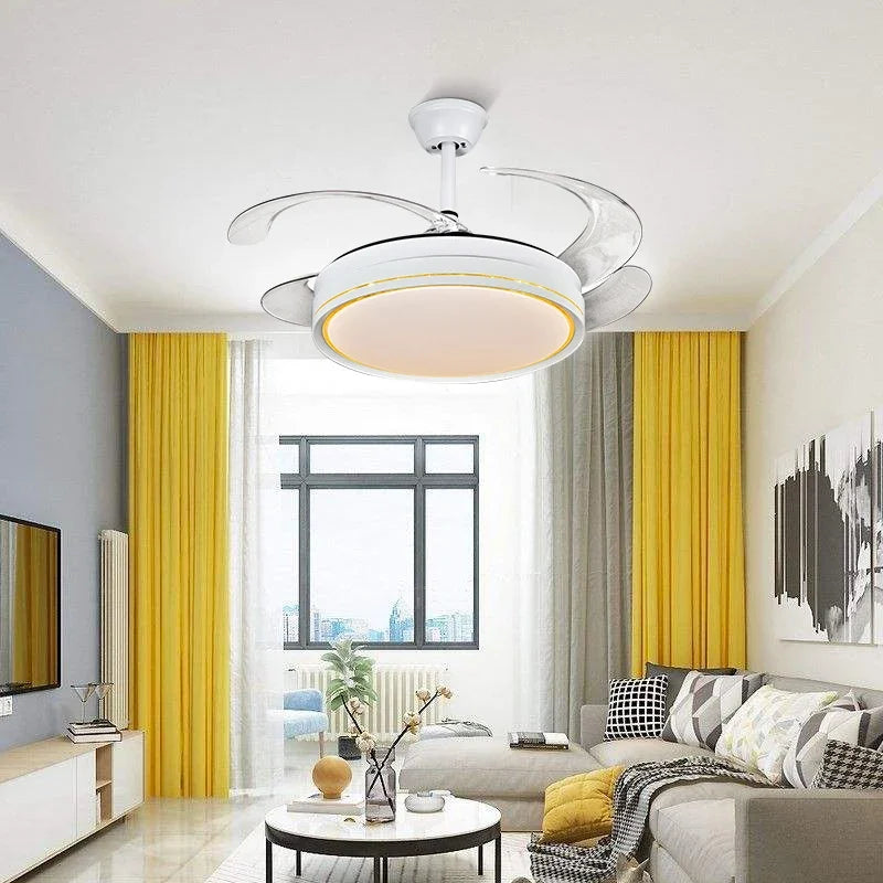 Afralia™ Decor LED Ceiling Fans with Remote Control for Living Room, Bedroom, Dining Room