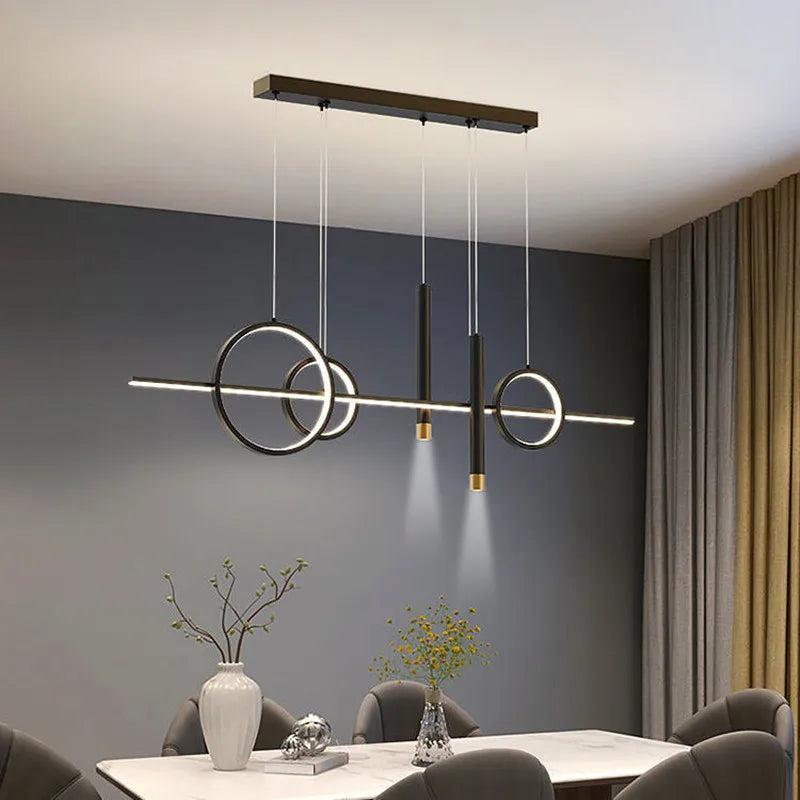 Afralia™ Modern LED Chandelier Dimmable for Dining Room Kitchen Bar Pendant Lighting