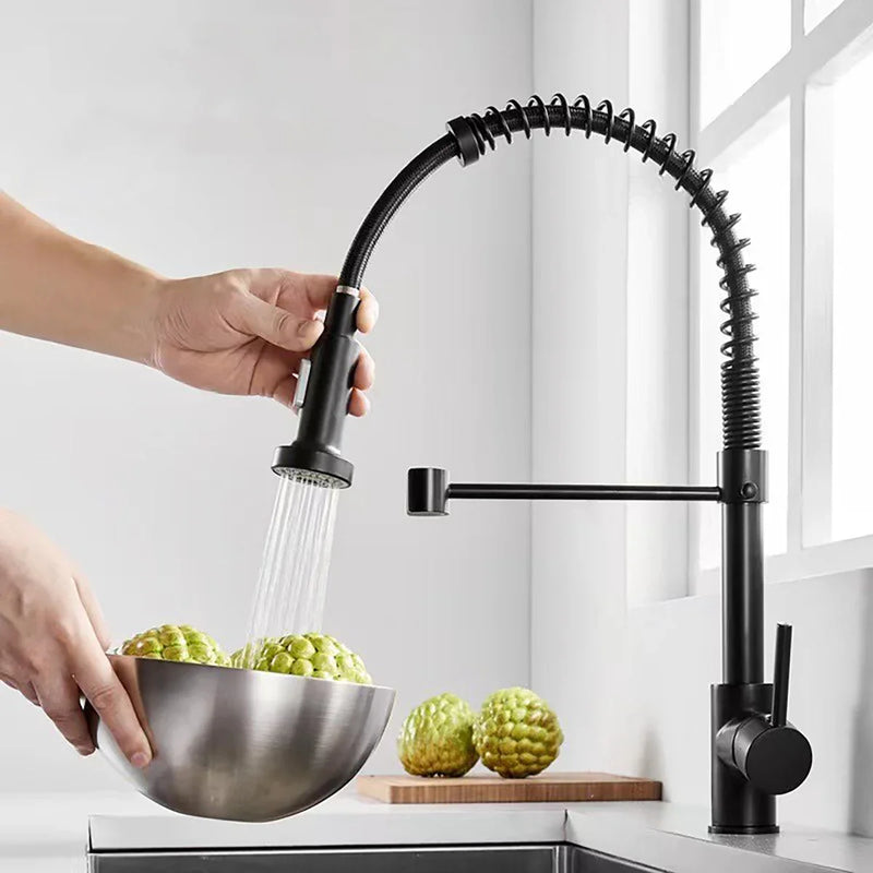 Afralia™ Matte Black Kitchen Faucet with Dual Modes Nozzle and Brass Spring