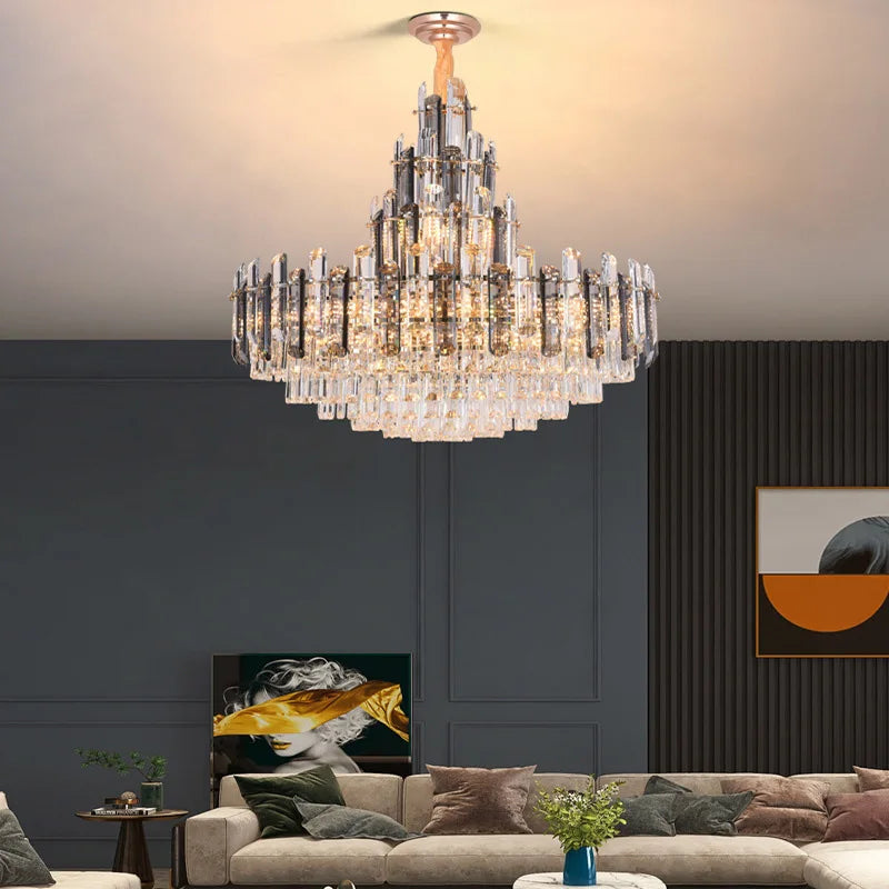 Afralia™ Crystal LED Oval Round Chandelier Hanging Lamp - Dimmable Ceiling Pendant
