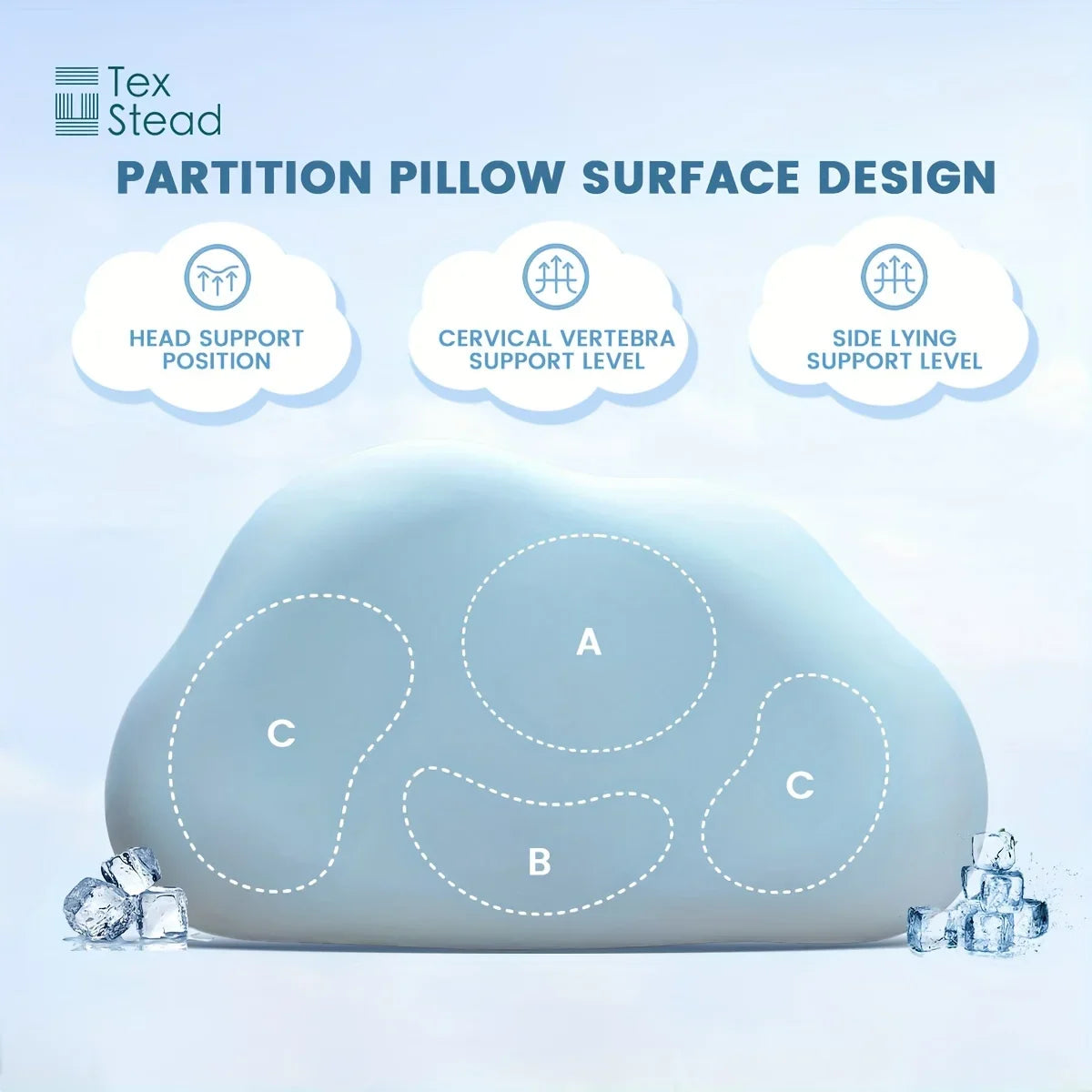 Afralia™ Cloud Orthopedic Memory Foam Pillow with Washable Cover