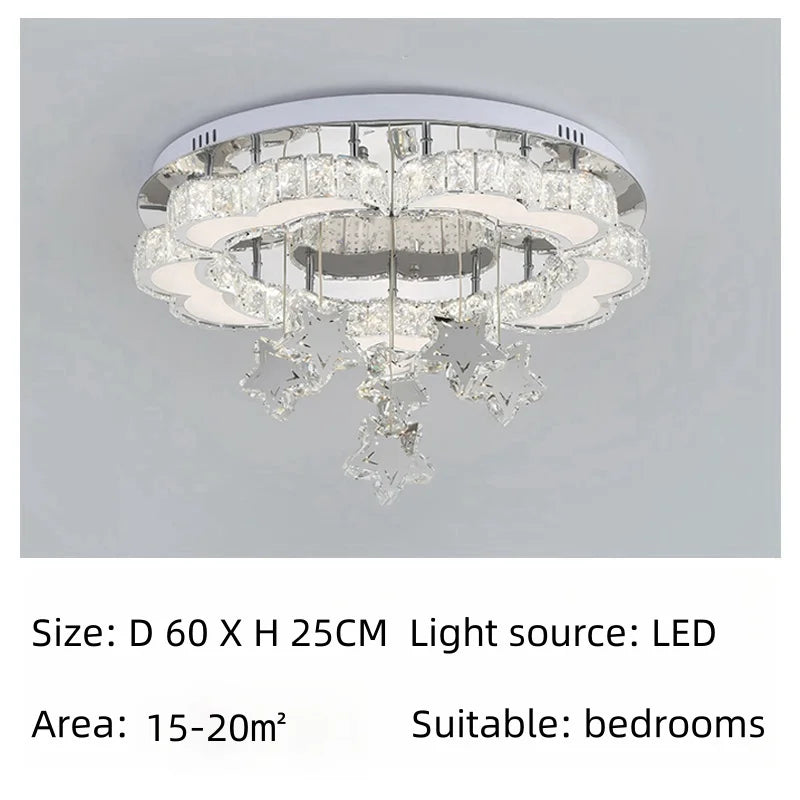 Afralia™ Heart Shaped Crystal LED Ceiling Light - Modern Chandelier Fixture for Living Room