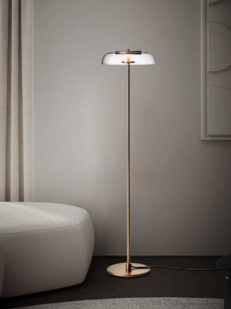 Afralia™ Modern Clear Glass LED Floor Lamp for Home Decor & Living Room Lightning