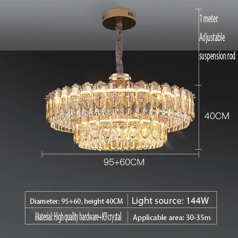 Afralia™ Crystal Luxury Chandelier for Living Room, Bedroom, Dining Room - Elegant European Style Lighting