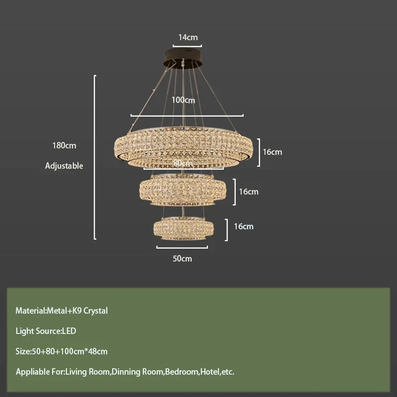 Afralia™ Modern Round Crystal LED Ceiling Lamp for Luxurious Living Room Lighting