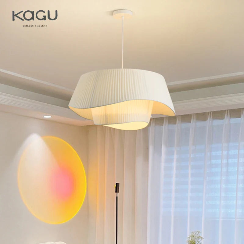 Afralia™ Cream Fabric Chandelier: Retro Nordic Attic Light for Bedroom, Living Room, Dining Room