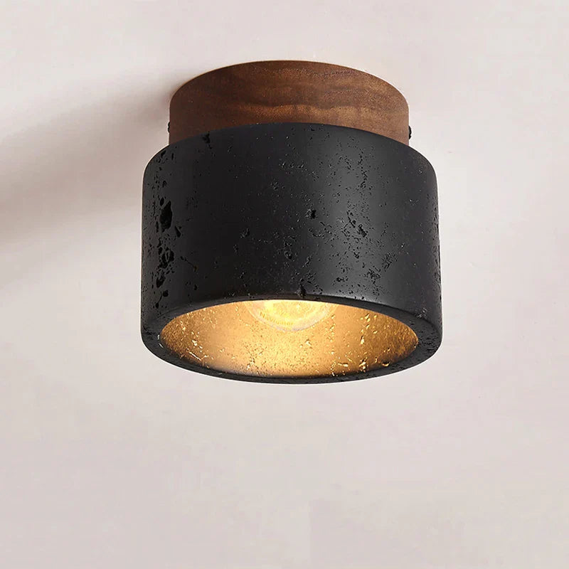 Afralia™ Black Travertine Ceiling Light: Entrance Hallway Balcony Bedroom Living Room Hotel Decor