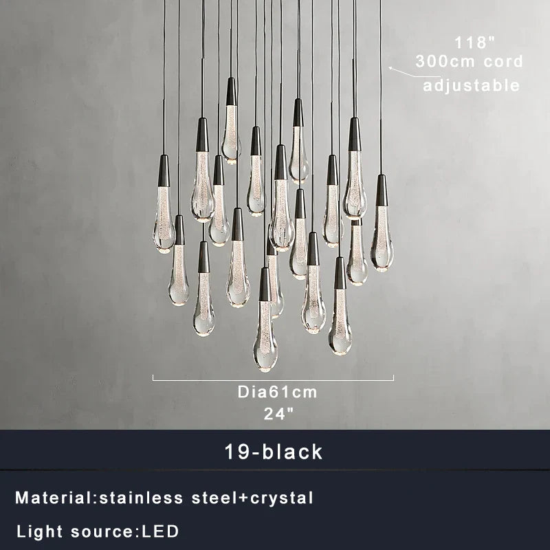 Afralia™ Crystal Ceiling Pendant Lights for Dining Room, Luxury Designer Foyer Decor Lighting