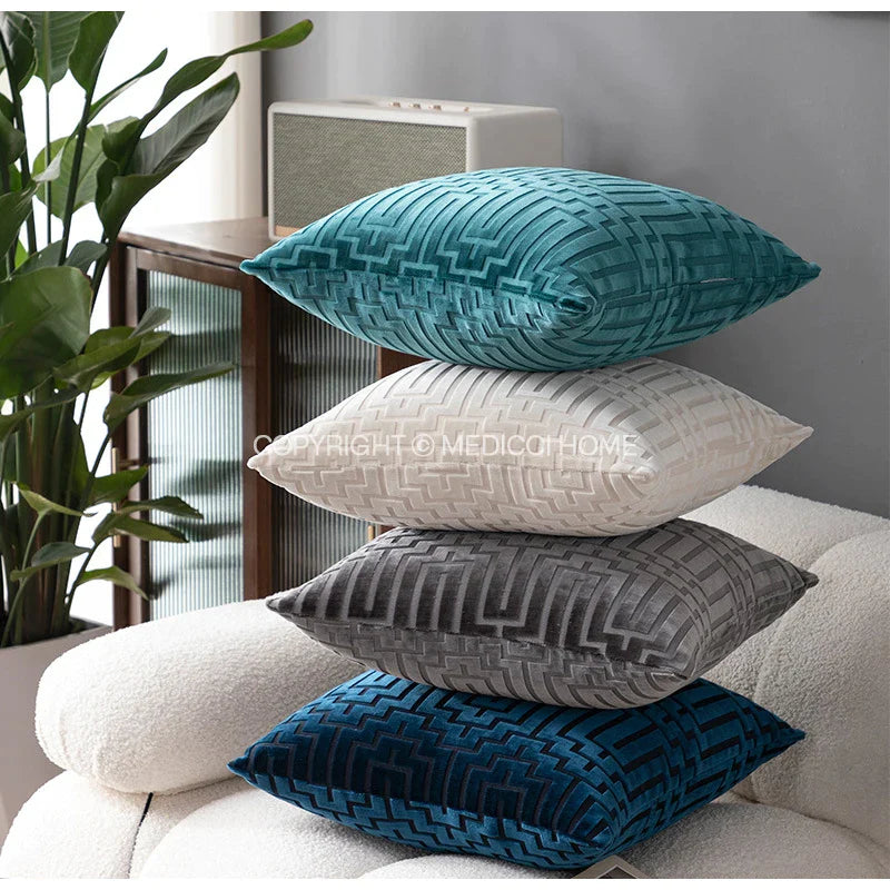 Afralia™ Luxury Velvet Throw Pillowcase for Home Living Room Couch Armchair Sofa